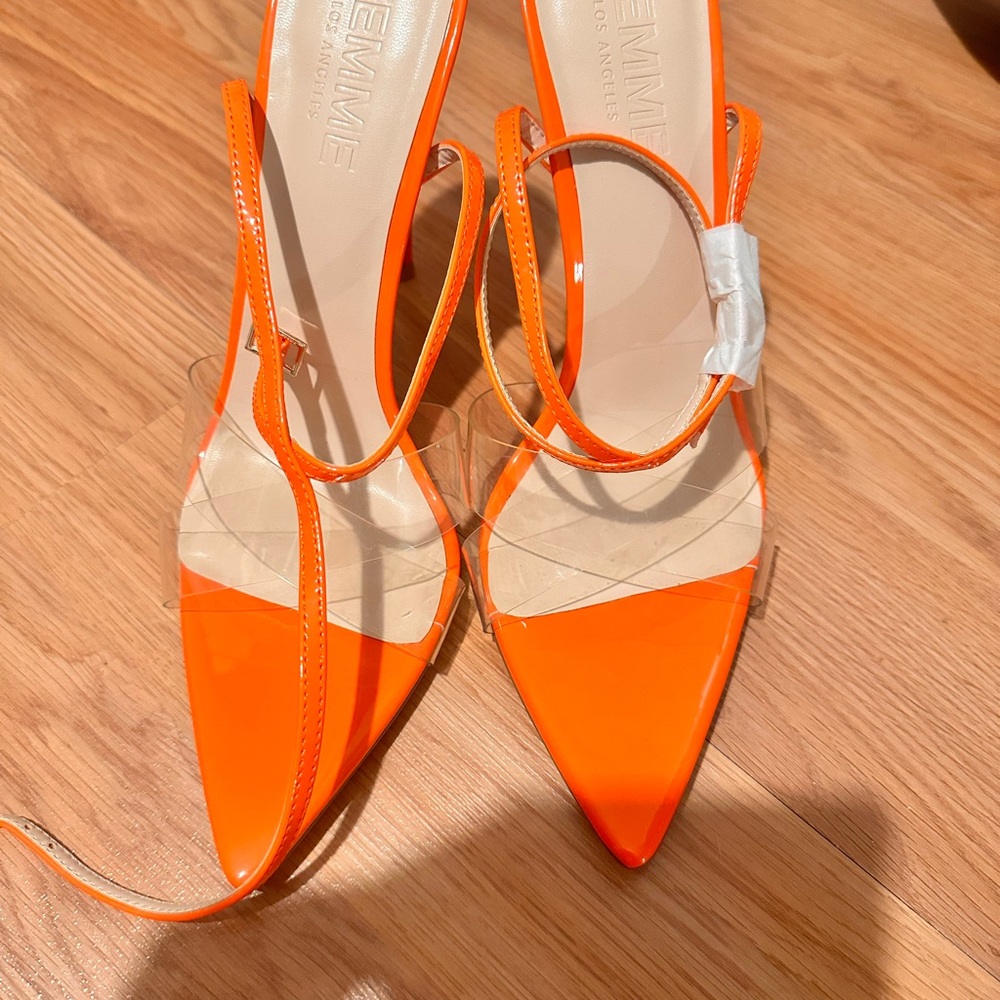 FEMME LA Orange Slingback Heels